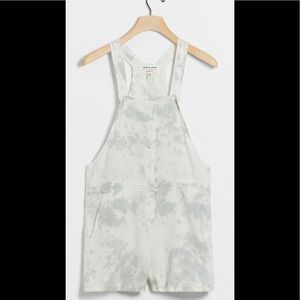NWT cloth & stone Anthro linen overall shorts m